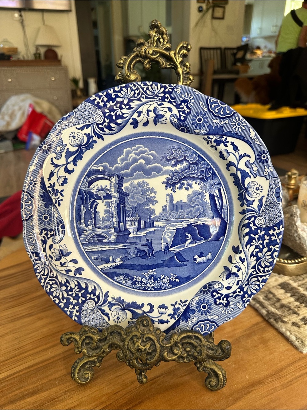 Spode Blue and White Italian design 10.5” Transferware Plate made in england